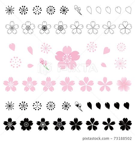 櫻花圖標矢量插圖集 73188502