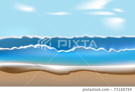 graphics image ocean and beach with wave and sand vector illustration for background graphics image ocean and beach with wave and sand vector illustration for background 73188784