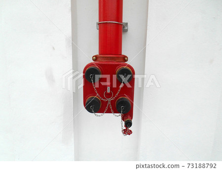 SERDANG, MALAYSIA -JULY 27, 2017: Wet riser connector. Fireman used this connector to connect building fire fighting system with their fireman machine.   73188792