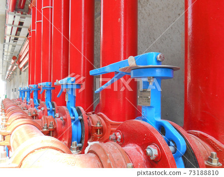 SERDANG, MALAYSIA -JULY 27, 2017: Alarm valve system. It was part of the building fire fighting system which is control and supply water to the sprinkler. 73188810