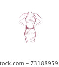 sketch of a girl in a evening dress 73188959