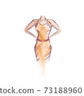 sketch of a girl in a yellow dress 73188960