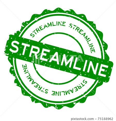 Grunge green streamline word round rubber seal stamp on white background Grunge green streamline word round rubber seal stamp on white background 73188962