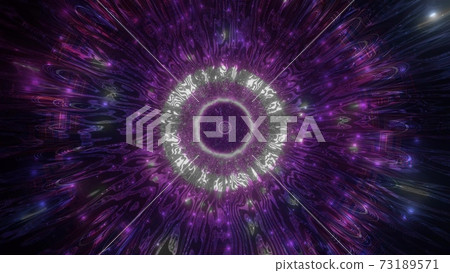 Dark color changing sci-fi tunnel corridor 3d illustration artwork design background wallpaper 73189571