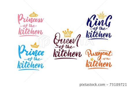 Set hand drawn funny sayings for kitchen Vector Image