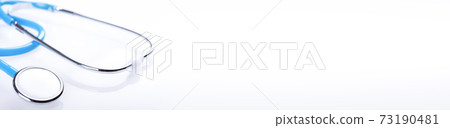 Stethoscope on white background. Long banner Stethoscope on white background. Long banner 73190481