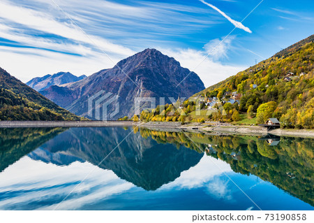 The lower reservoir of Lac du Verney at Allemond in France. It is the largest hydroelectric power station in France The lower reservoir of Lac du Verney at Allemond in France. It is the largest hydroelectric power station in France 73190858