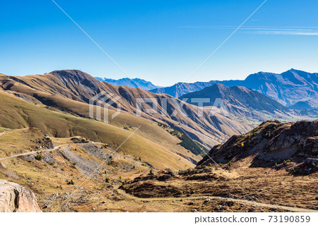 saint sorlin pass of col de la croix de fer in savoie in the Rhone alps, France saint sorlin pass of col de la croix de fer in savoie in the Rhone alps, France 73190859