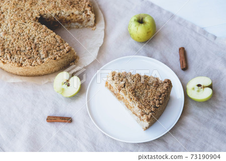 Freshly baked homemade double crutsed apple crumb pie. Freshly baked homemade double crutsed apple crumb pie. 73190904