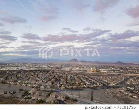 Sunset high angle time view of the Henderson cityscape 73191756