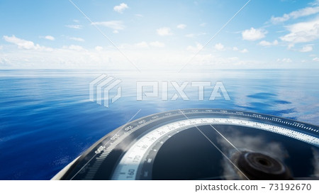 Compass on ship boat blue summer sea ocean day with bright sky. Compass on ship boat blue summer sea ocean day with bright sky. 73192670