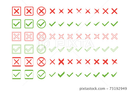 Vector Set of Flat Design Check Marks Icons.... - Stock Illustration ...