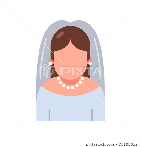 icon bride in a wedding dress on a white background. 73193012
