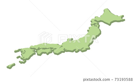 Japanese map 3D tilt diagonal 73193588