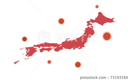 Map of Japan Virus infection spread image 73193589
