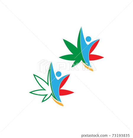 Cannabis leaf logo design vector template Cannabis leaf logo design vector template 73193835