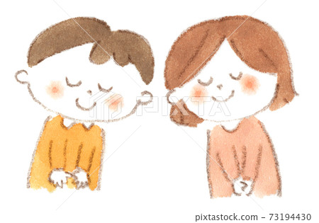 Watercolor pair of greetings (for messages such as New Year holidays, opening of stores, reports, etc.) Watercolor pair of greetings (for messages such as New Year holidays, opening of stores, reports, etc.) 73194430