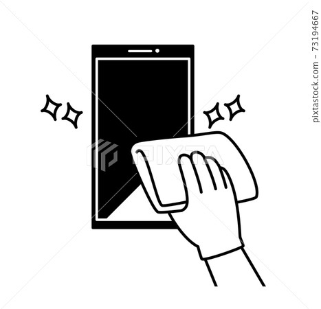 清潔和消毒智能手機-黑色和白色 清潔和消毒智能手機-黑色和白色 73194667