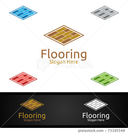 Flooring Logo for Parquet Wooden or Vinyl Hardwood Granite Title Vector Design 73195548