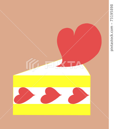 淺棕色背景:一顆紅心的短蛋糕 淺棕色背景:一顆紅心的短蛋糕 73195898