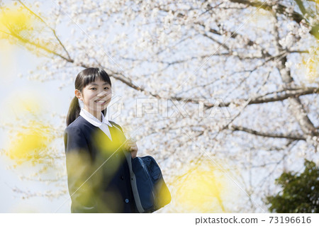 New junior high school student graduation from elementary school entrance image 73196616