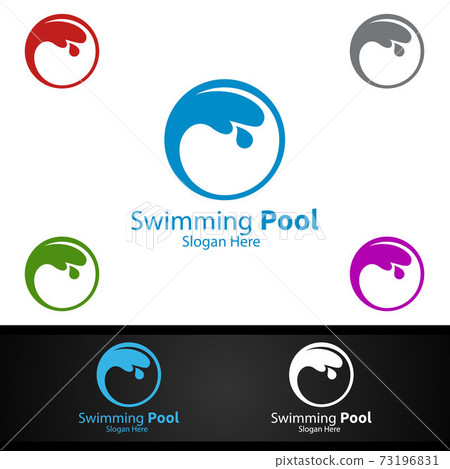 Swimming Pool Service Logo with Cleaning Pool and Maintenance Concept 73196831