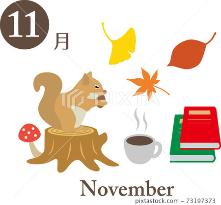 11月材料集 插圖素材 圖庫