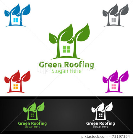 Green Roofing Logo for Property Roof Real Estate or Handyman Architecture Green Roofing Logo for Property Roof Real Estate or Handyman Architecture 73197394