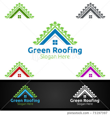 Green Roofing Logo for Property Roof Real Estate or Handyman Architecture Green Roofing Logo for Property Roof Real Estate or Handyman Architecture 73197397