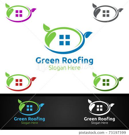 Green Roofing Logo for Property Roof Real Estate or Handyman Architecture Green Roofing Logo for Property Roof Real Estate or Handyman Architecture 73197399