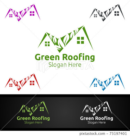 Green Roofing Logo for Property Roof Real Estate or Handyman Architecture Green Roofing Logo for Property Roof Real Estate or Handyman Architecture 73197401