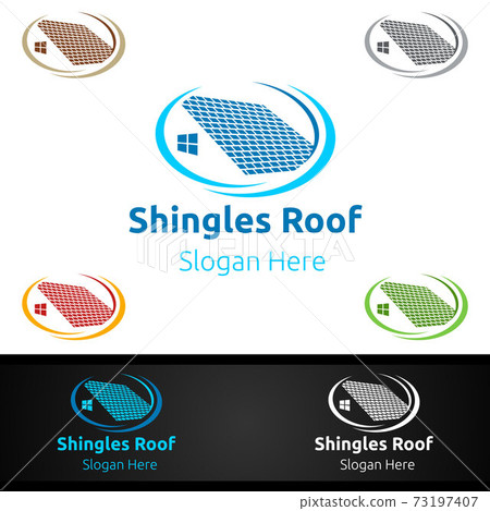 Shingles Roofing Logo for Property Roof Real Estate or Handyman Architecture Shingles Roofing Logo for Property Roof Real Estate or Handyman Architecture 73197407