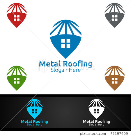 Pin Metal Roofing Logo for Shingles Roof Real Estate or Handyman Architecture Pin Metal Roofing Logo for Shingles Roof Real Estate or Handyman Architecture 73197409
