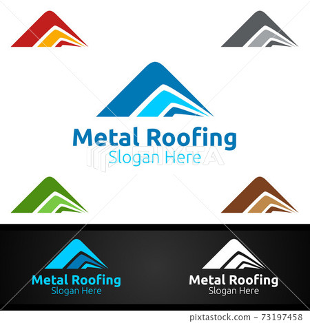 Metal Roofing Logo for Shingles Roof Real Estate or Handyman Architecture Metal Roofing Logo for Shingles Roof Real Estate or Handyman Architecture 73197458