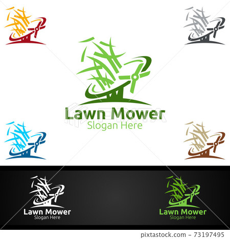 Cut Lawn Mower Logo for Lawn Mowing Gardener Design 73197495
