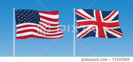 英國和美國國旗 英國和美國國旗 73197685