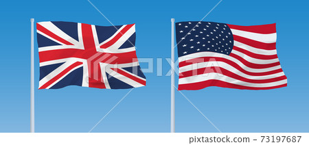 British & American flags 73197687