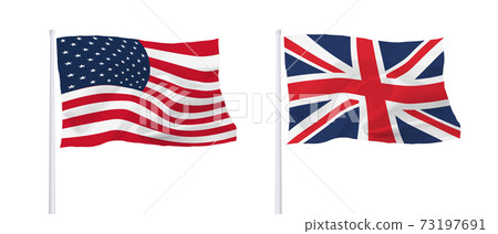 英國和美國國旗 73197691