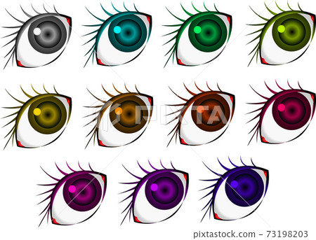 Eye real colorful set illustration Eye real colorful set illustration 73198203
