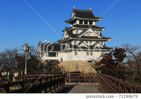 日本的秋天，岐阜縣大垣市，um田市屋城 73198679