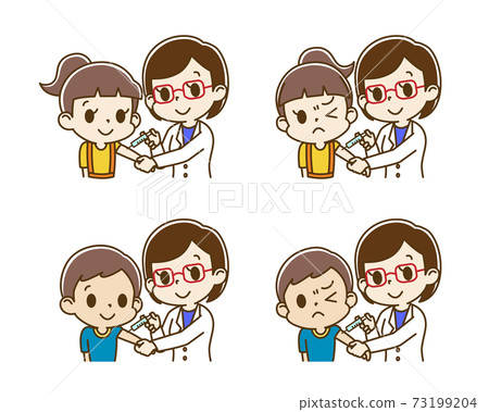 Set of people vaccinated by female doctors (children) Set of people vaccinated by female doctors (children) 73199204
