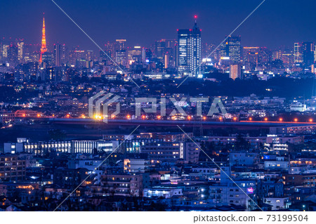 《Tokyo》 Night view of Tokyo ・ Business district and residential area 《Tokyo》 Night view of Tokyo ・ Business district and residential area 73199504