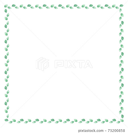 Watercolor decorative frame leaf square - Stock Illustration [73200858 ...