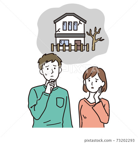 Young couple worried about vacant houses 73202293