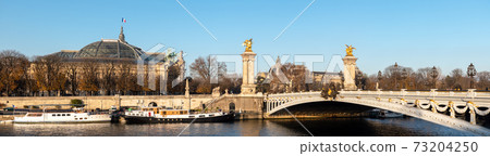 Panoramic over Pont Alexandre III, Petit Palais and Grand Palais in Paris Panoramic over Pont Alexandre III, Petit Palais and Grand Palais in Paris 73204250