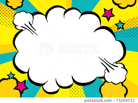 American comics balloon explosion smoke (light blue / yellow) 73204512