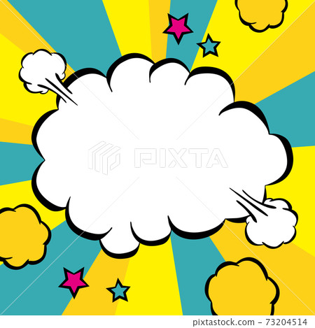 American comics balloon explosion smoke (light blue / yellow) 73204514