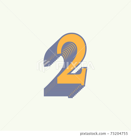 number 2 vintage style. latin two sign symbol numbers flat vector illustration 73204755