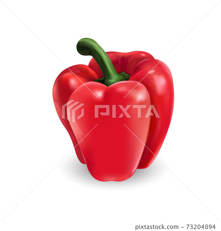 Red bell pepper on a white background. Red bell pepper on a white background. 73204894