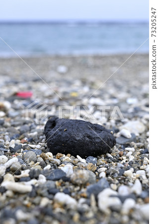 of美大島沿岸的廢油球衝上岸 73205247
